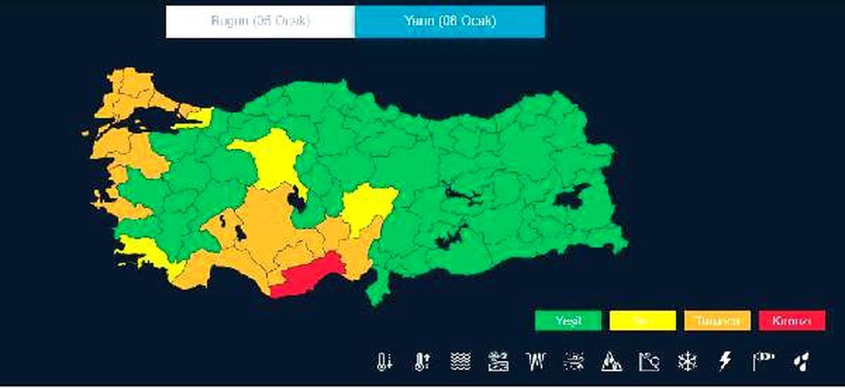 Meteorolojiden Mersin için \'kırmızı\' uyarı