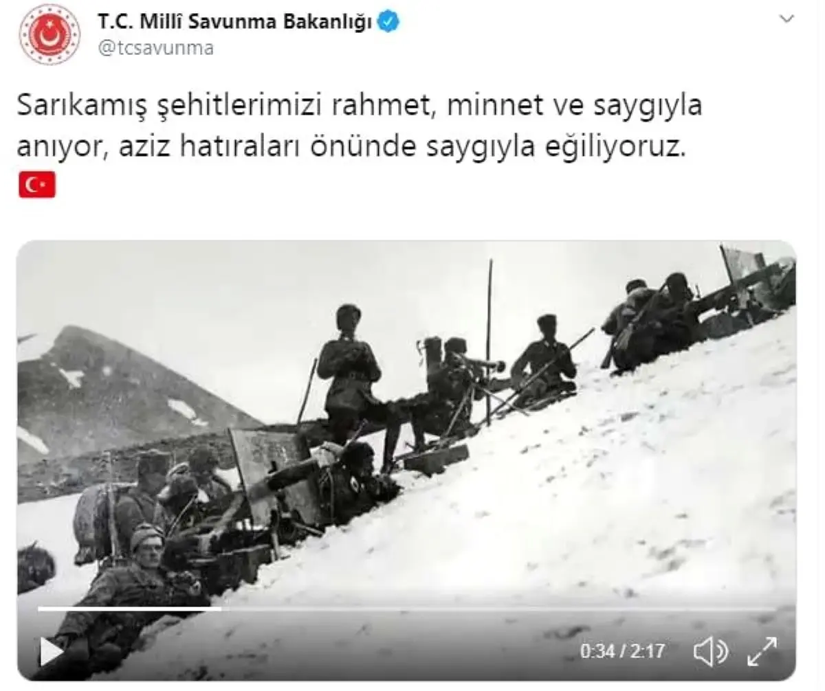 MSB, Sarıkamış şehitlerini andı