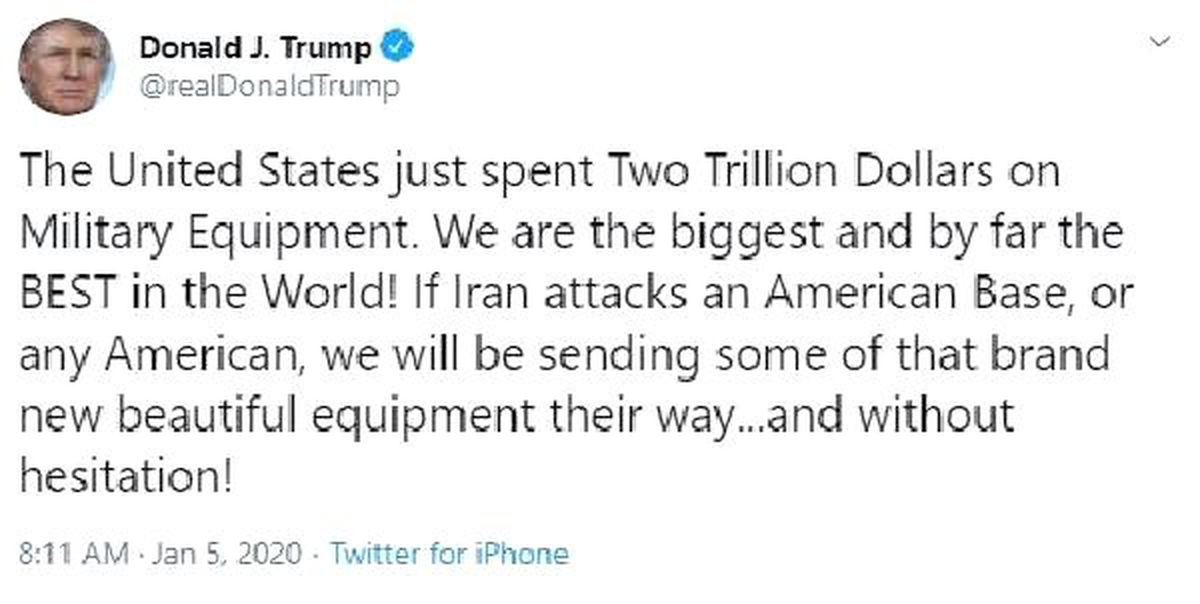 Trump: Tereddüt etmeden vururuz