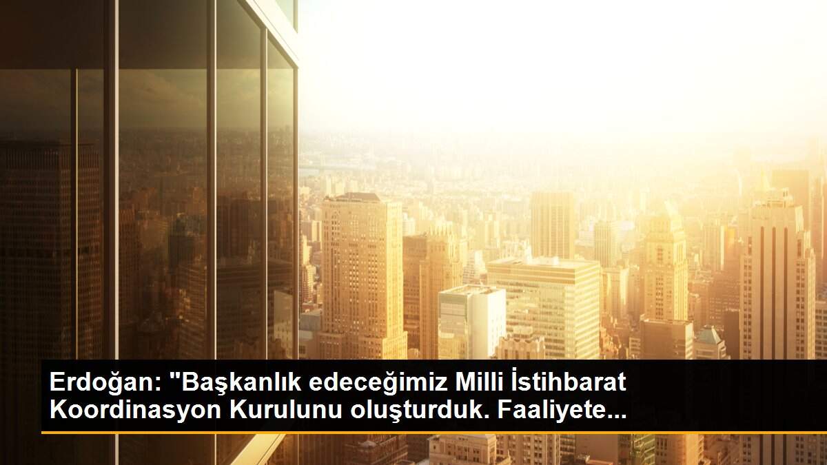Erdoğan: "Başkanlık edeceğimiz Milli İstihbarat Koordinasyon Kurulunu oluşturduk. Faaliyete...