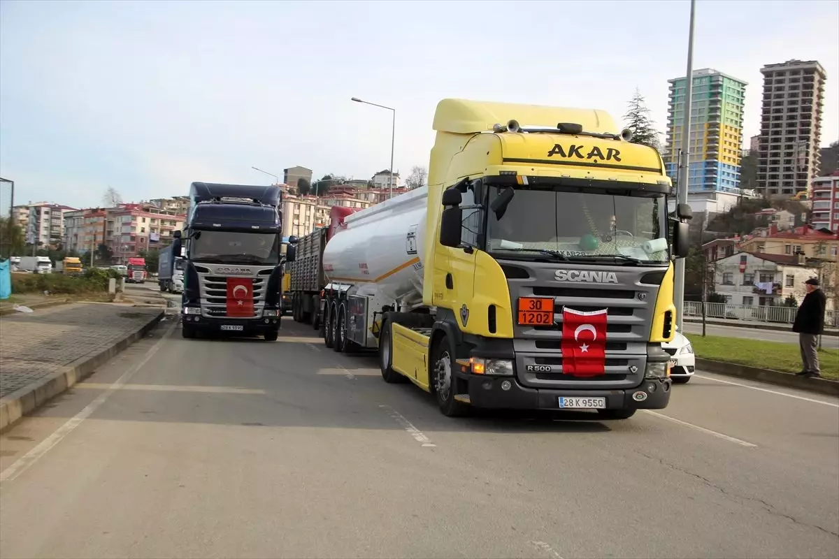 Giresun\'da nakliyecilerden dijital takograf protestosu