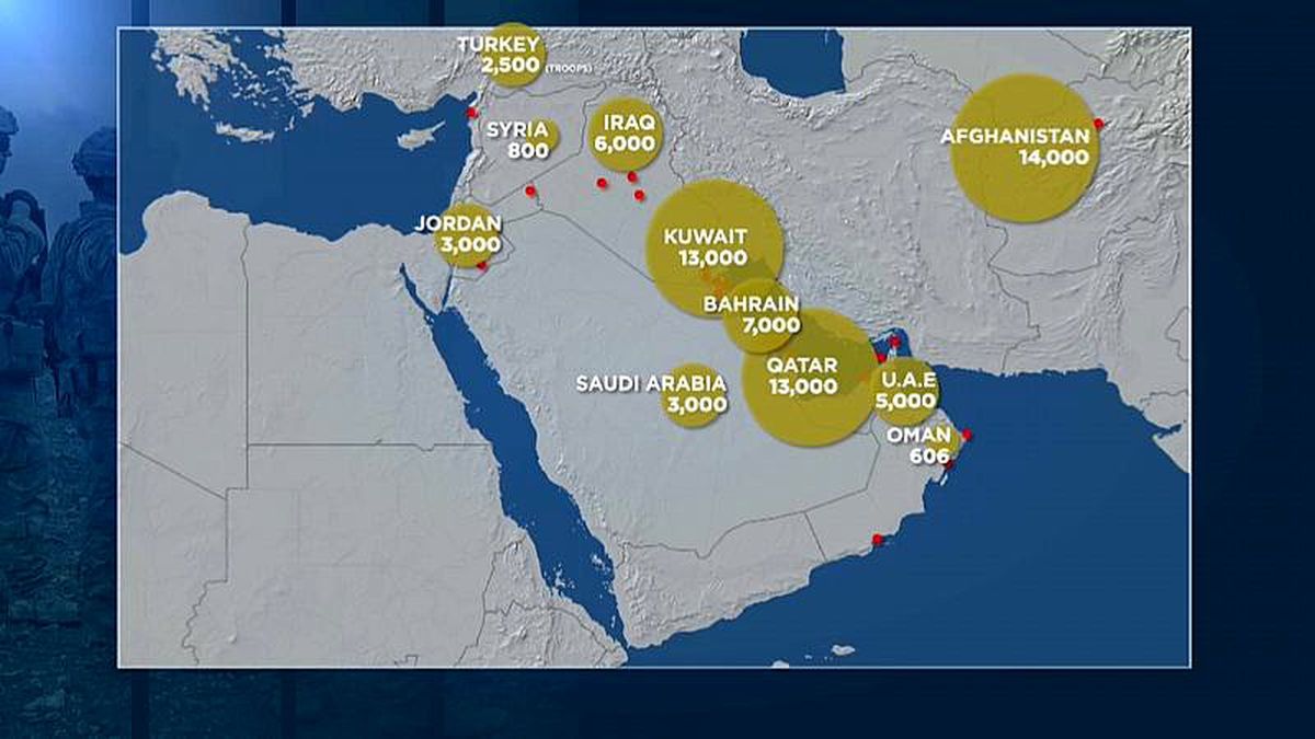 Washington-Tahran krizi: ABD\'nin Orta Doğu\'da hangi noktalarda kaç askeri bulunuyor?