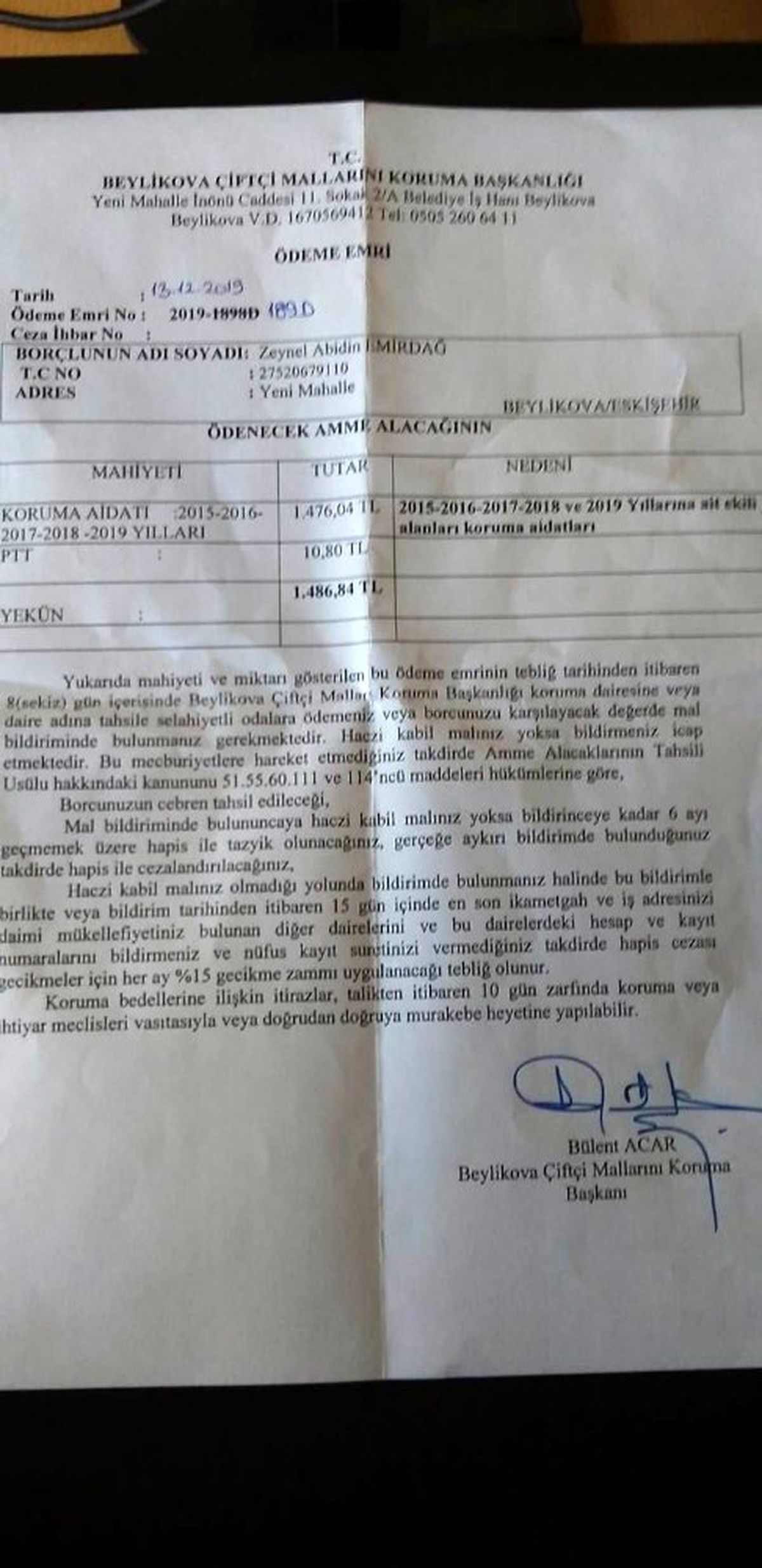 Çiftçiye haciz şoku