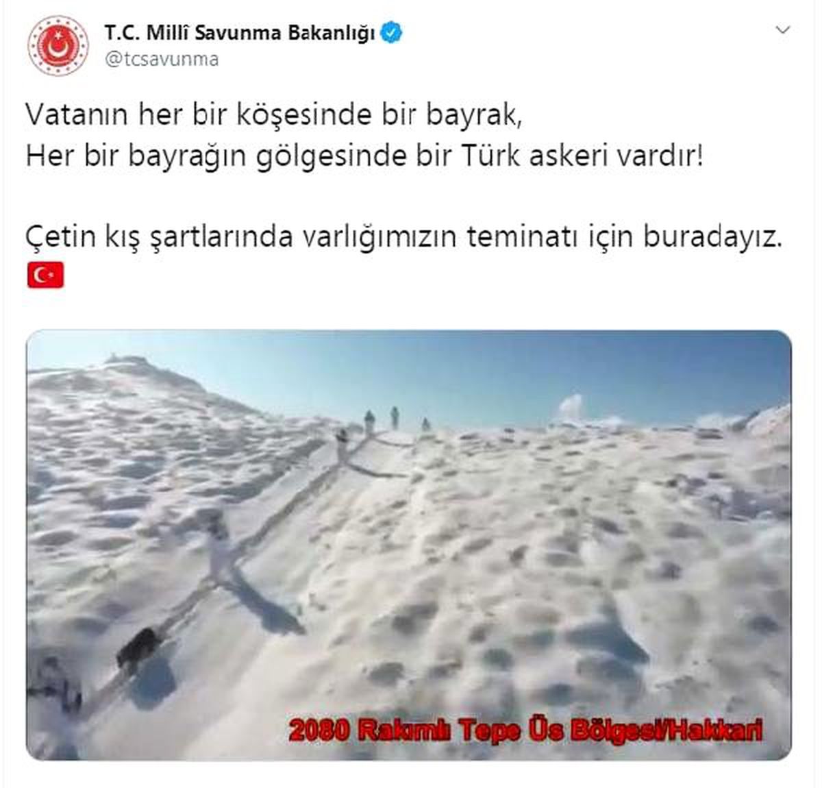 MSB: Her bir bayrağın gölgesinde bir Türk askeri vardır