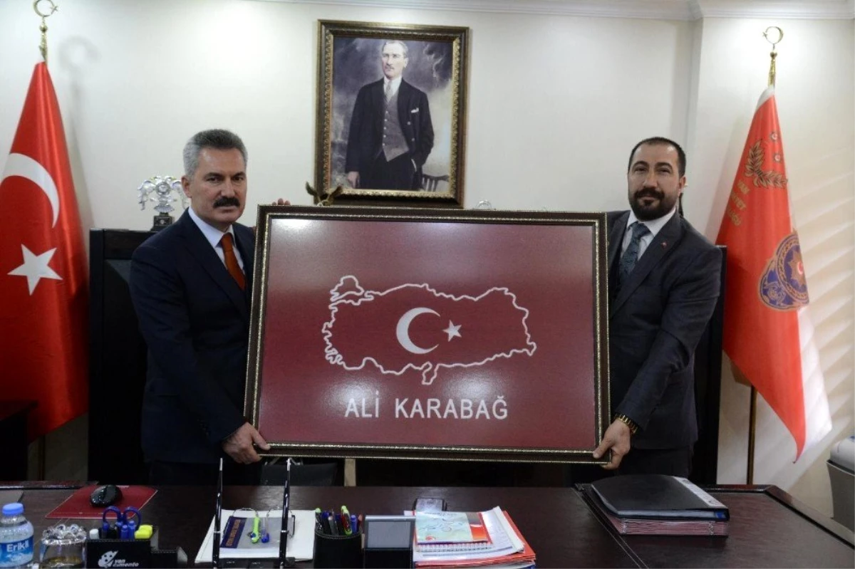 Başkan Kahraman\'dan emniyet müdürü Karabağ\'a ziyaret