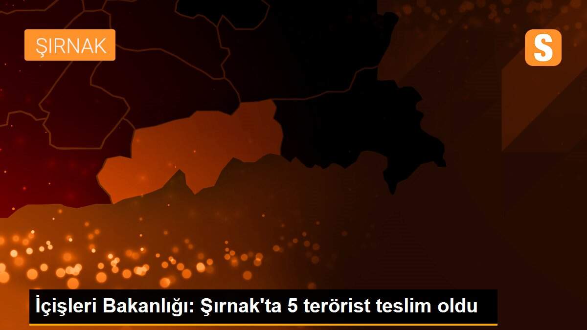 İçişleri Bakanlığı: Şırnak\'ta 5 terörist teslim oldu