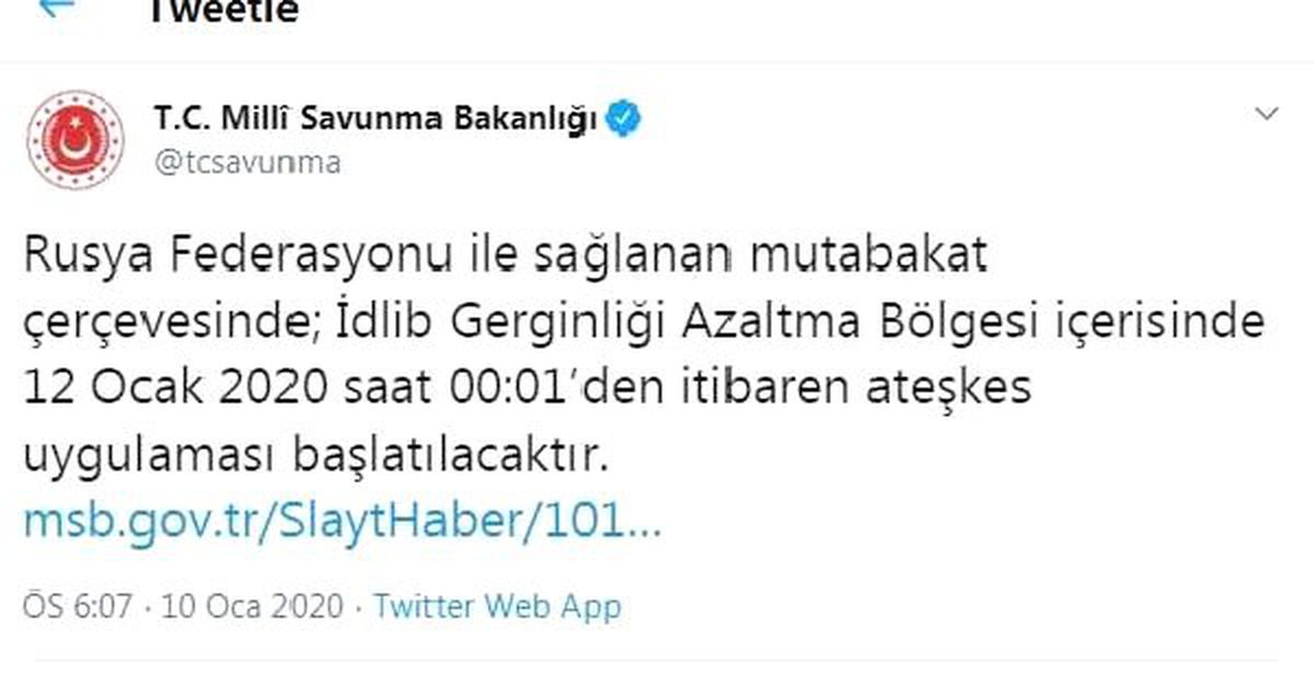 İdlib\'de \'ateşkes uygulaması\' başlatılacak