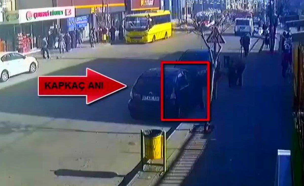 Kapkaç anı güvenlik kamerasında