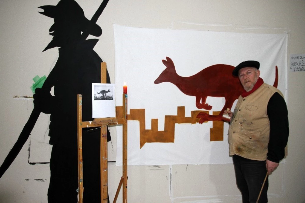 Mardinli ressam Avustralya\'daki yangını tuvaline işledi