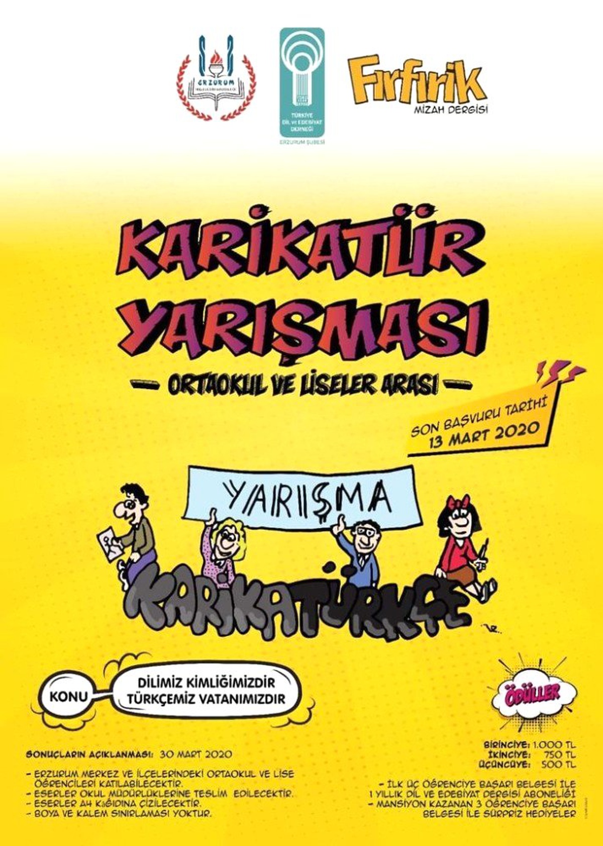 Ortaokul ve lise öğrencileri için Karikatür Yarışması düzenlenecek