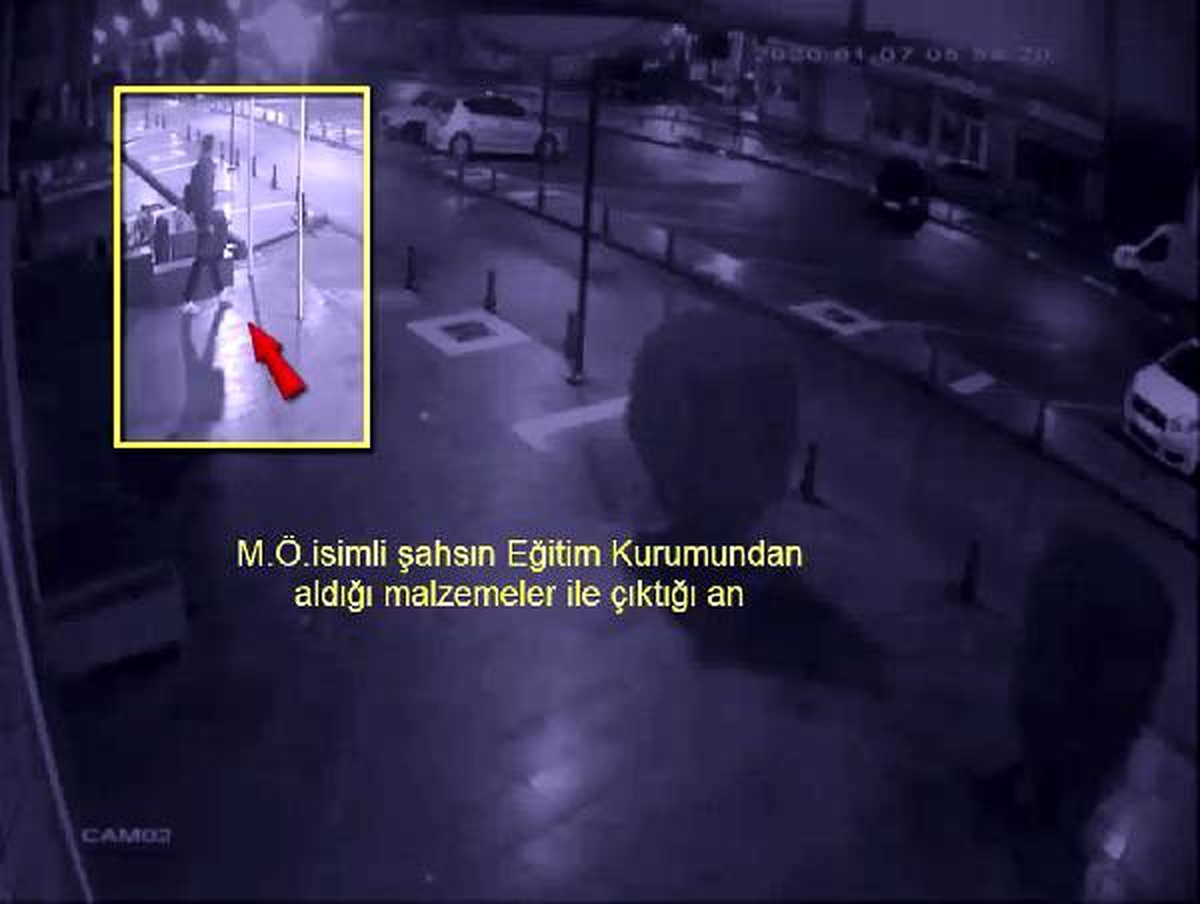 Tutuklanan şüphelinin 3 yerden hırsızlığı güvenlik kamerasında