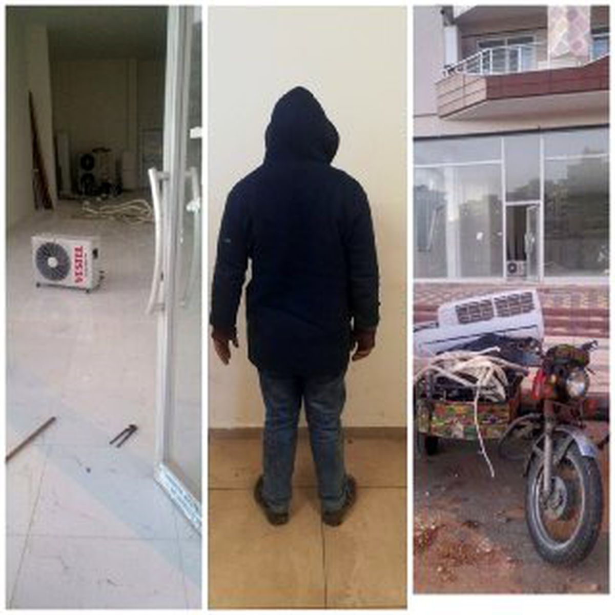 Çaldığı klimayla kaçarken yakalandı