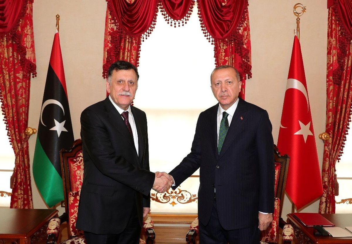 Cumhurbaşkanı Erdoğan Libya Başbakanı Es-Serrac\'ı kabul ediyor