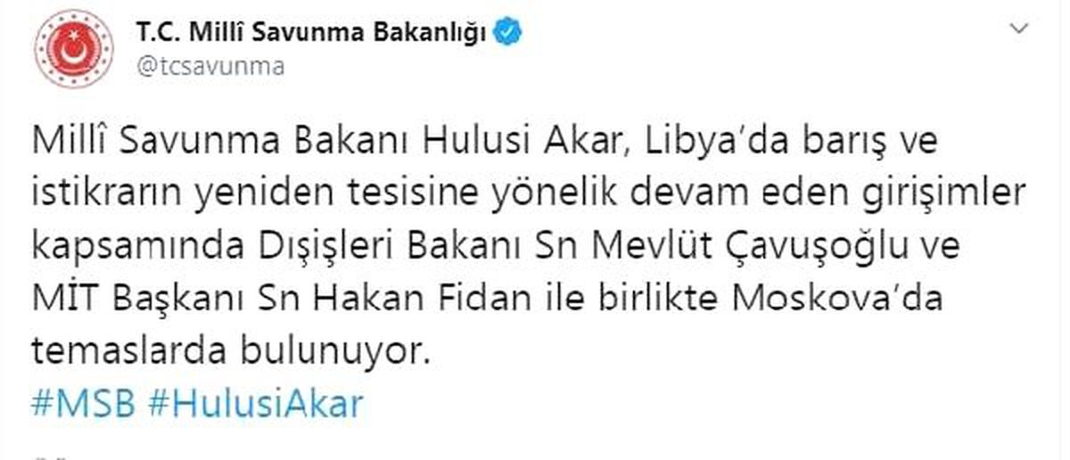 Bakanlar Akar ve Çavuşoğlu ile MİT Başkanı Fidan, Rusya\'da