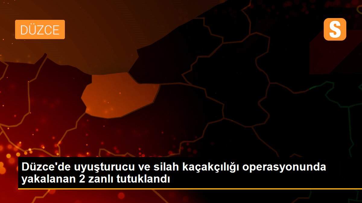 Düzce\'de uyuşturucu ve silah kaçakçılığı operasyonunda yakalanan 2 zanlı tutuklandı
