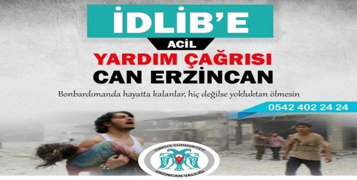 Erzincan\'da İdlib için yardım seferberliği başlatıldı