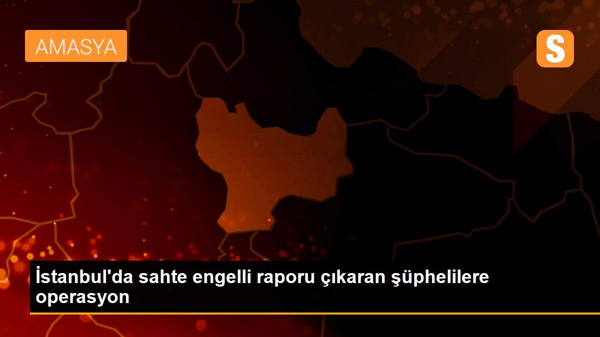 İstanbul\'da sahte engelli raporu çıkaran şüphelilere operasyon