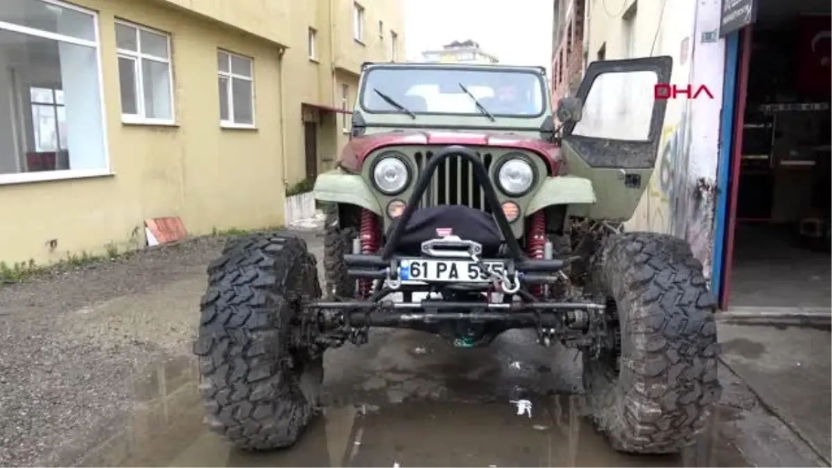 Trabzon eski model cipi off-road aracına dönüştürdüler