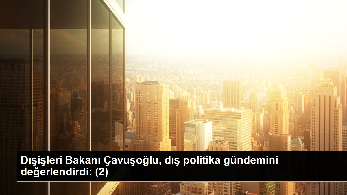 Dışişleri Bakanı Çavuşoğlu, dış politika gündemini değerlendirdi: (2)