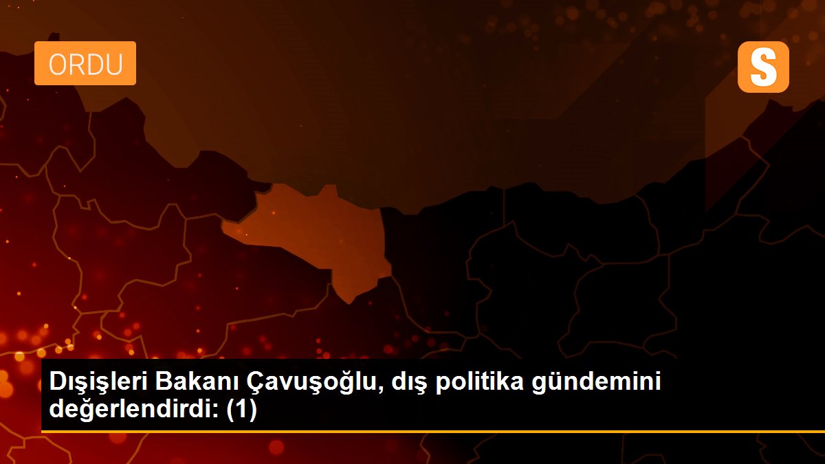 Dışişleri Bakanı Çavuşoğlu, dış politika gündemini değerlendirdi: (1)