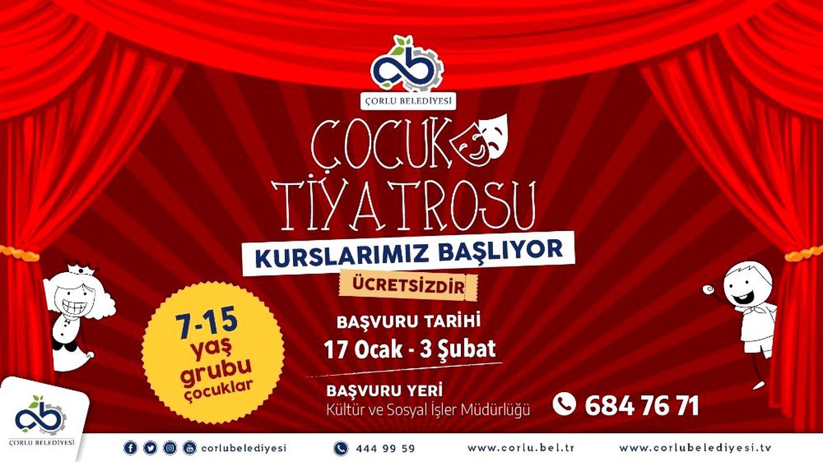 Çorlu Belediyesi\'nden çocuklara tiyatro müjdesi