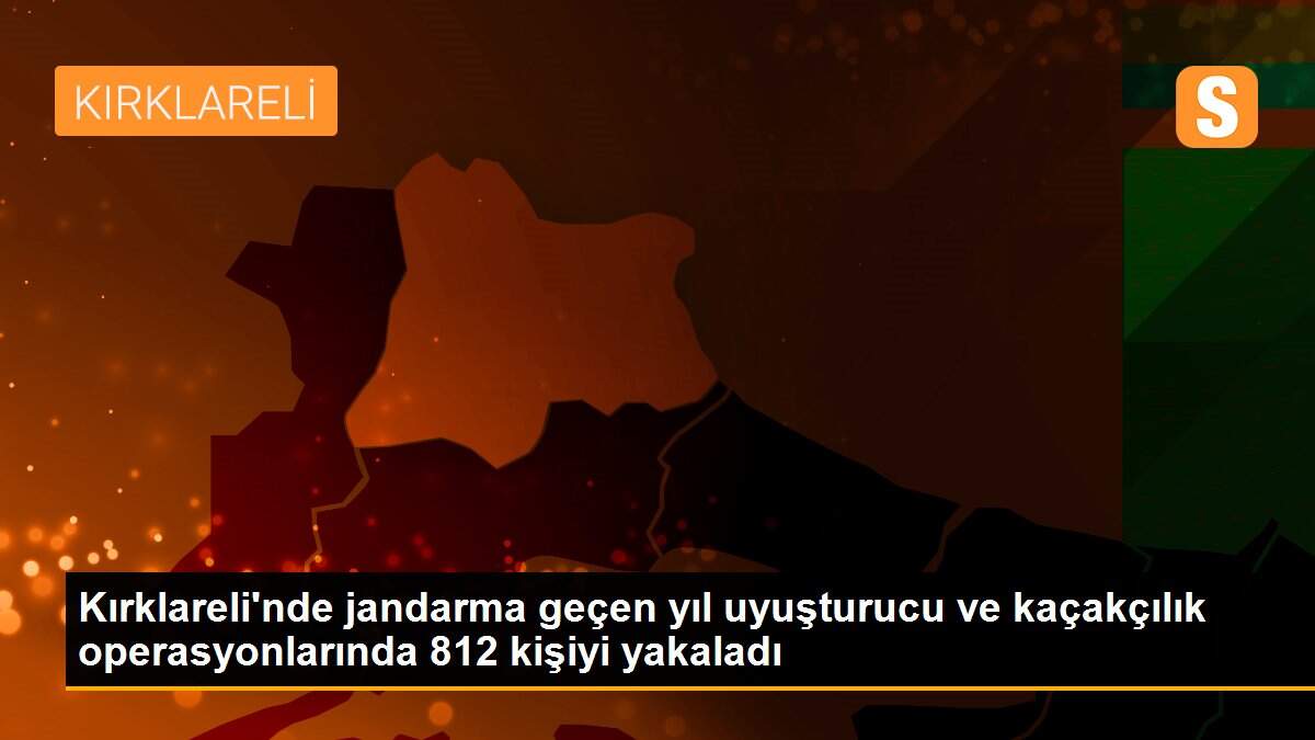 Kırklareli\'nde jandarma geçen yıl uyuşturucu ve kaçakçılık operasyonlarında 812 kişiyi yakaladı