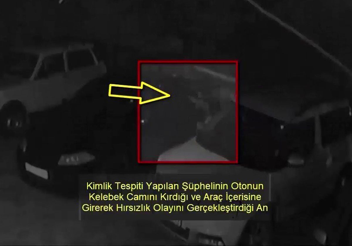 Park halindeki araçları soydu, kameralara yakalandı