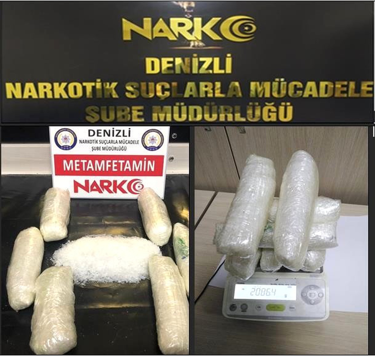 Otomobilin tavanından 2 kilo uyuşturucu çıktı
