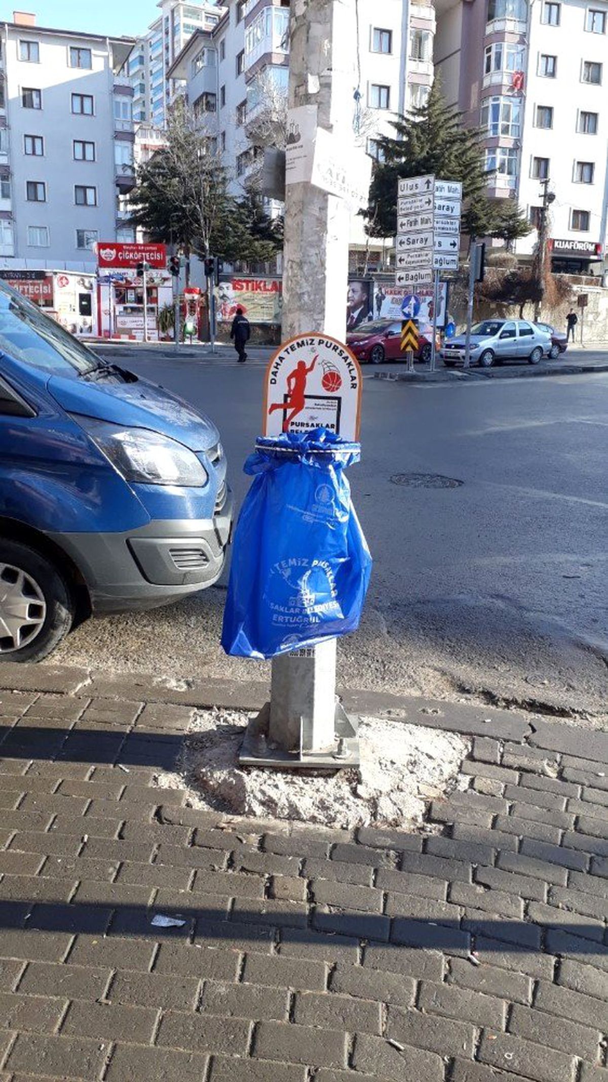 Pursaklar\'da \'Çöpe bir basket de sen at\'