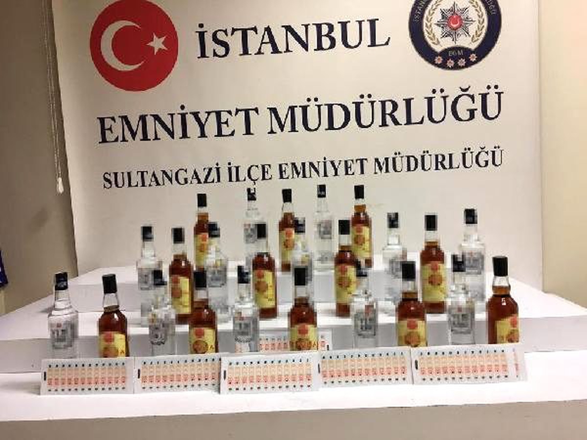 Sultangazi\'deki sahte içki operasyonu kamerada