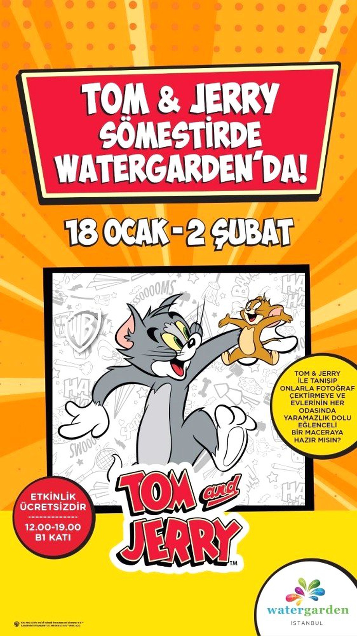 Watergarden İstanbul\'da "Tom ve Jerry" ile buluşma zamanı