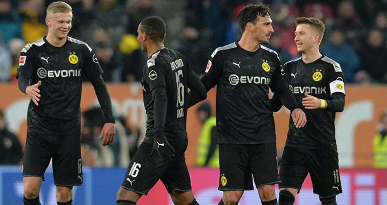 Dortmund\'un Augsburg\'u 5-3 yendiği maçta Haaland, 3 gol attı