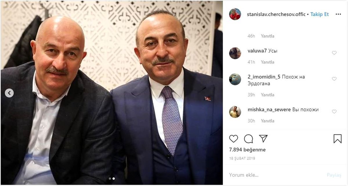 Ruslar, Mevlüt Çavuşoğlu\'nu Rusya Milli Teknik Direktörü Çerçesov\'a benzetti