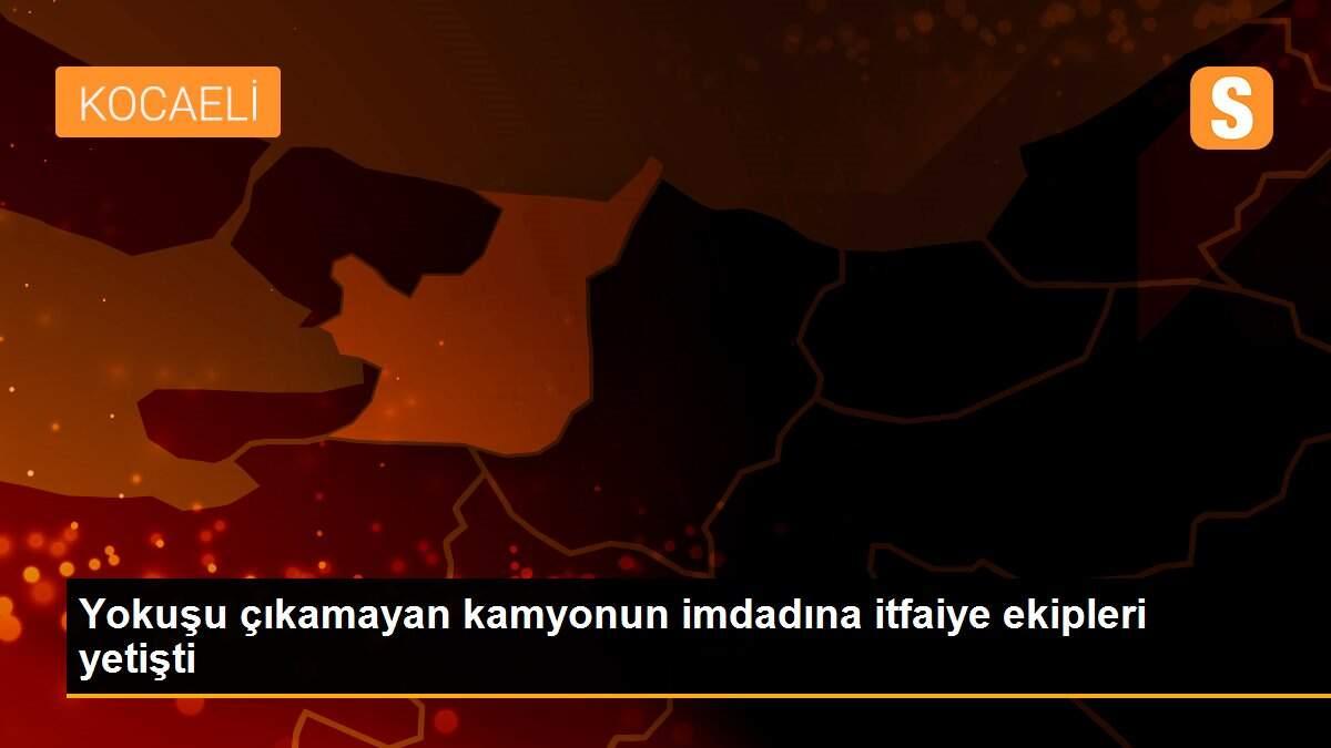 Yokuşu çıkamayan kamyonun imdadına itfaiye ekipleri yetişti