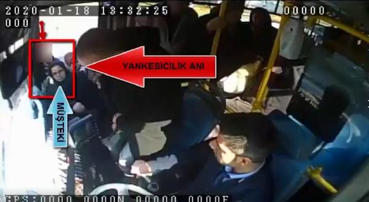 Otobüs bekleyen kadının cep telefonunun çalınma anı kamerada