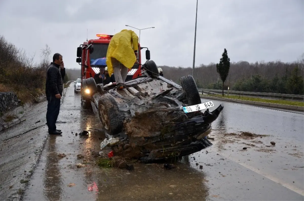 Tamir edilen aracın motor testi sırasında takla attılar: 3 yaralı