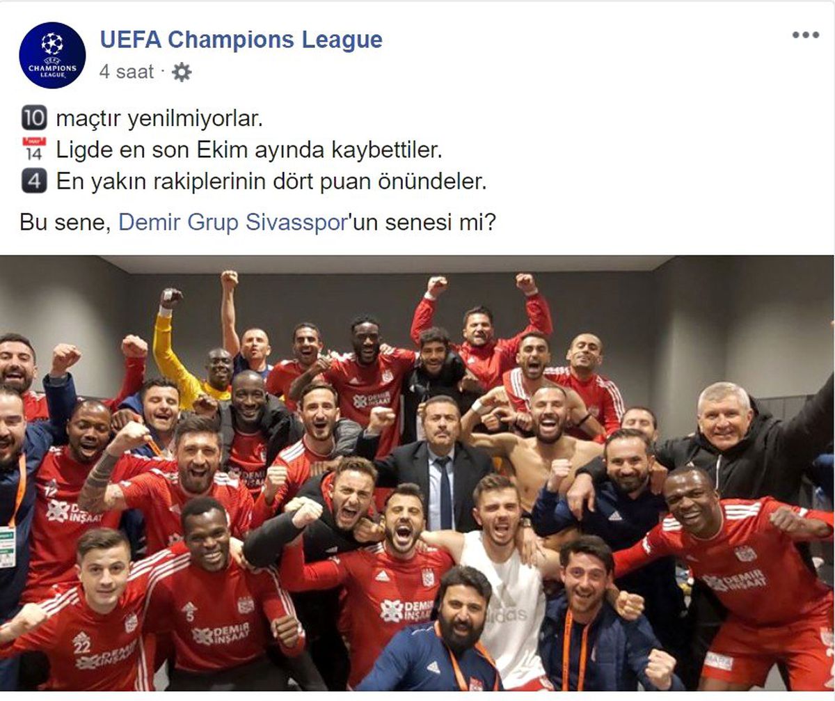 UEFA\'dan Sivasspor paylaşımı!