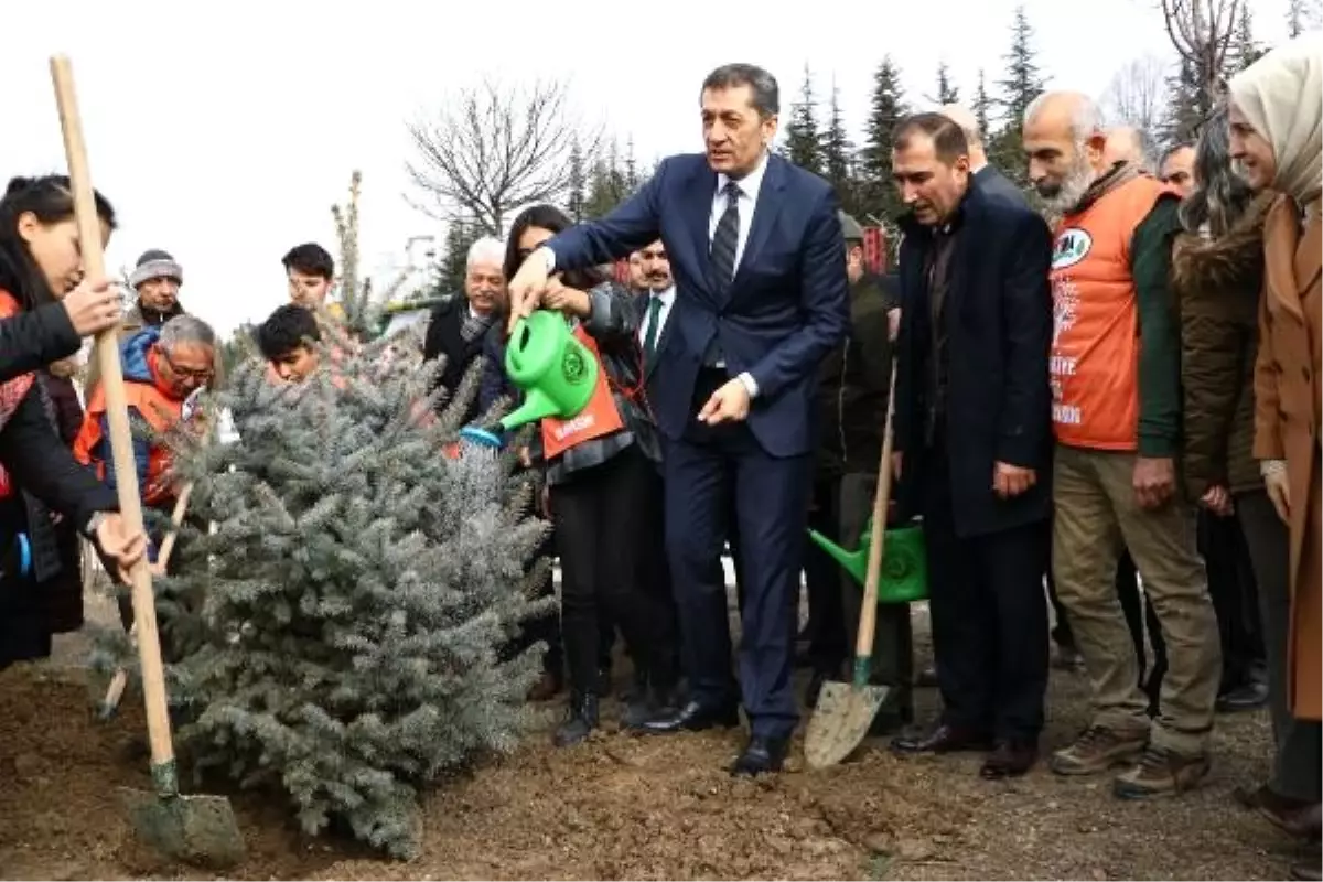 Bakan Selçuk ve öğrenciler \'Toprak Dede\' anısına fidan dikti