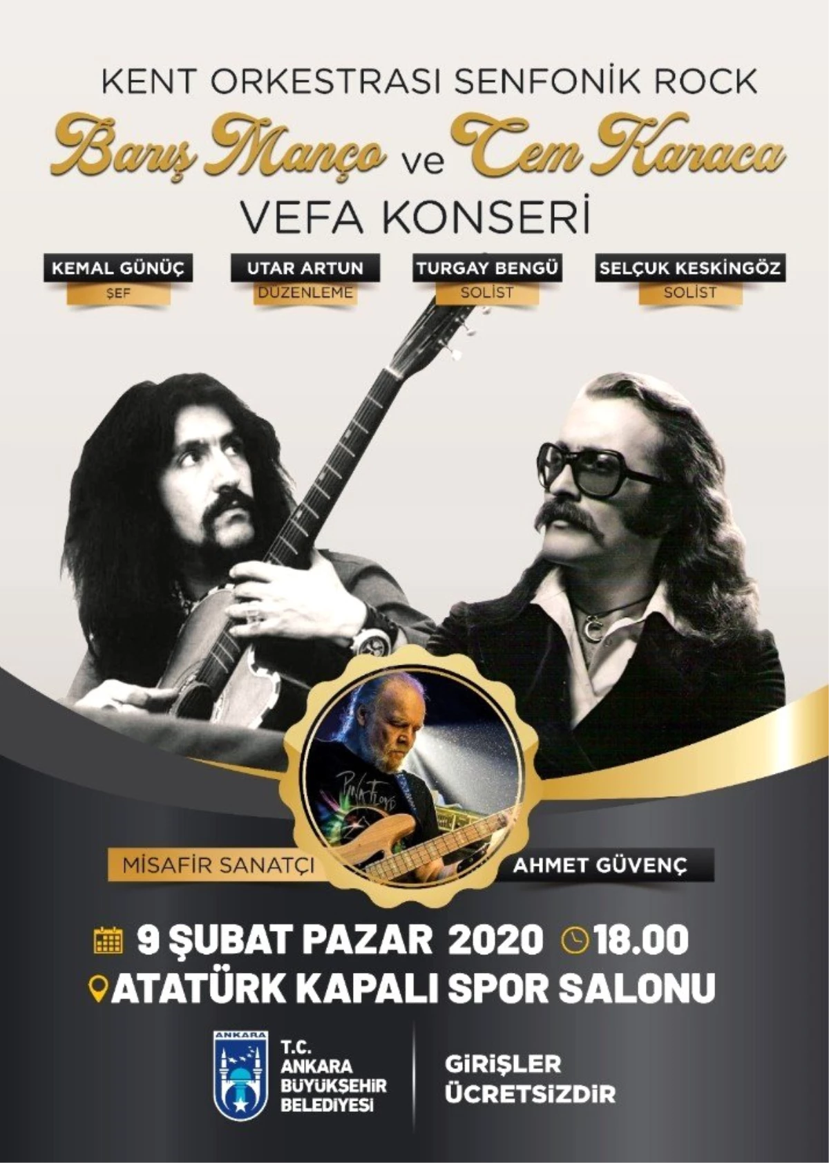 Anadolu rockun efsane isimlerinden Barış Manço ve Cem Karaca için vefa konseri