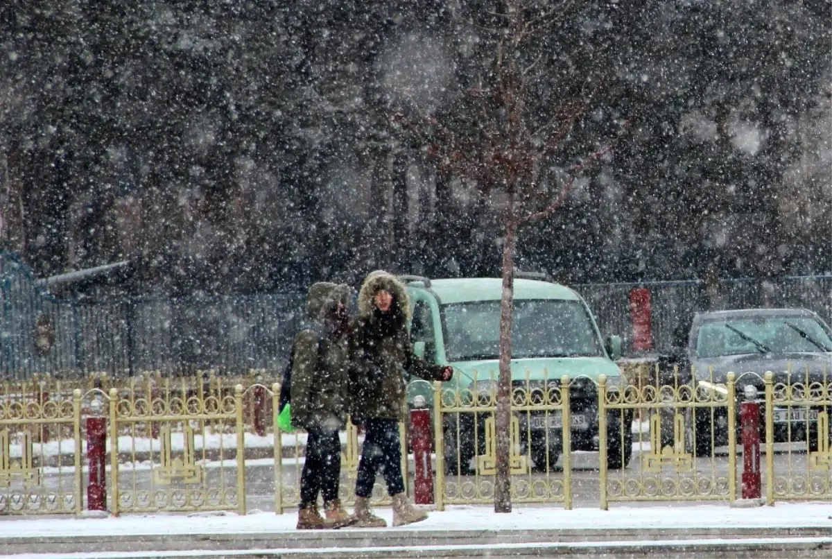 Erzurum\'da kar yağışı etkili oldu