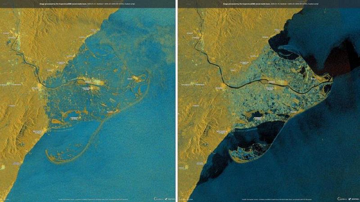 İnteraktif: İspanya\'da Ebro Deltası\'nı harap eden Gloria Kasırgası\'nın etkisini gözlemleyin