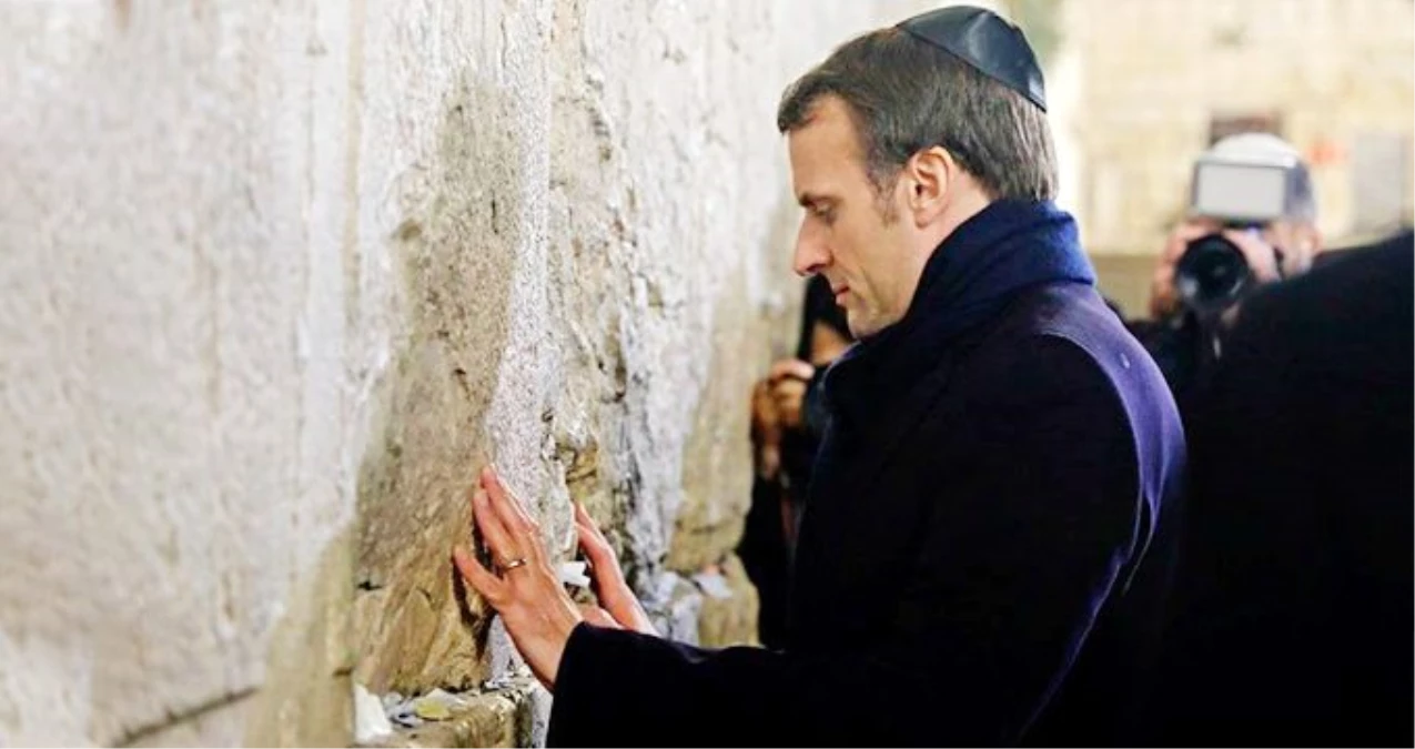 İsrail\'e giden Fransa lideri Macron, Ağlama Duvarı\'nda dua etti