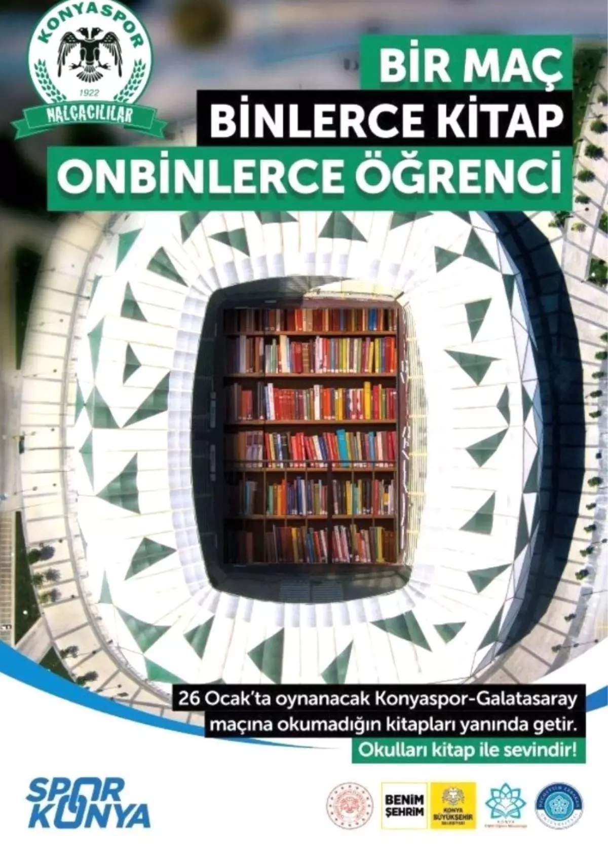 Konya\'da "1 Maç, Binlerce Kitap, On Binlerce Öğrenci" kampanyasına destek çağrısı