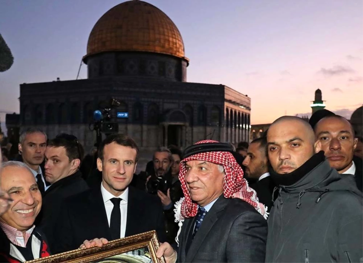 Macron Mescid-i Aksa\'yı ziyaret etti