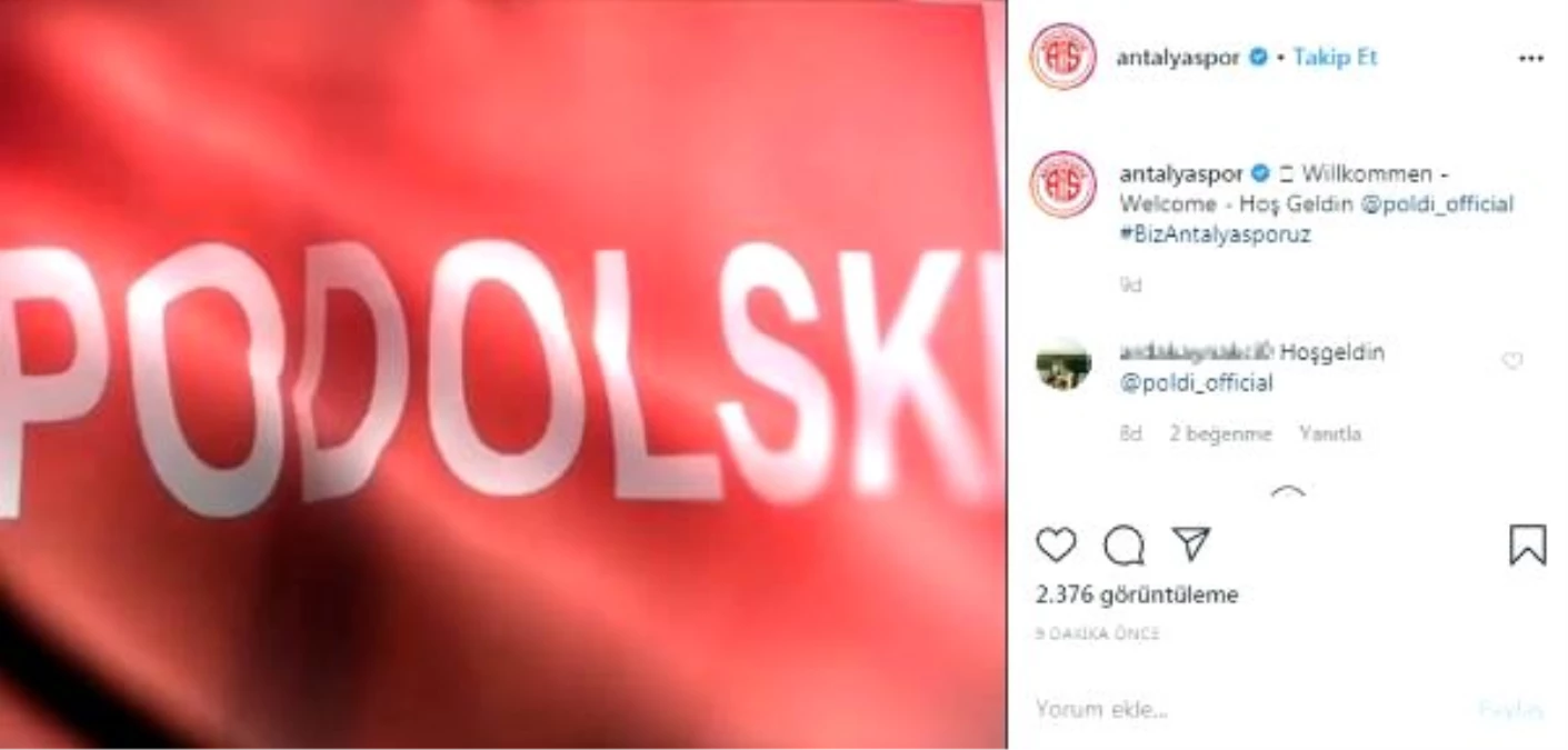 Podolski, Antalyaspor\'da 11 numaralı formayı giyecek