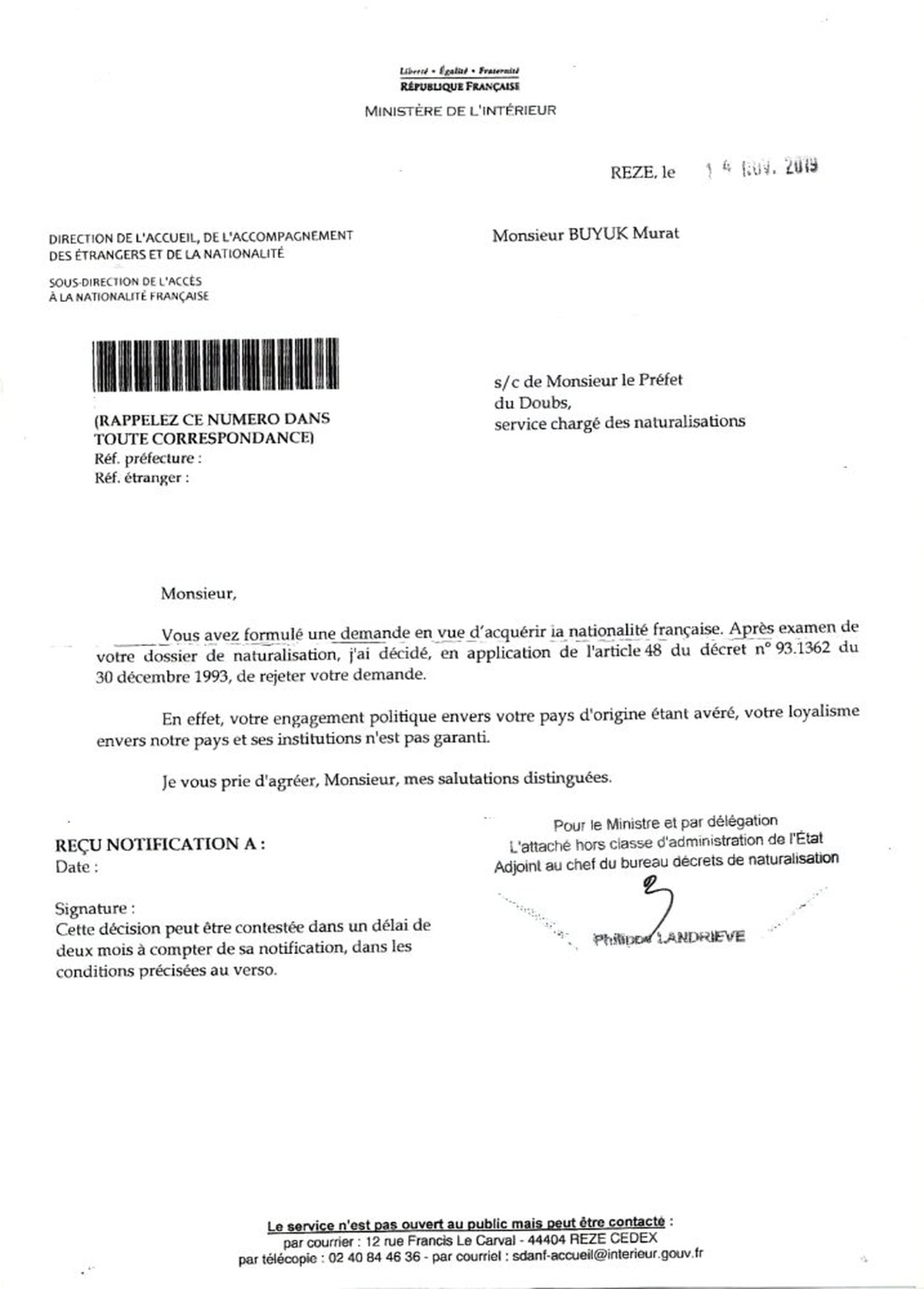 Fransa \'Türkiye\'ye ilgi duyduğu için\' vatandaşlık vermeyi reddetti