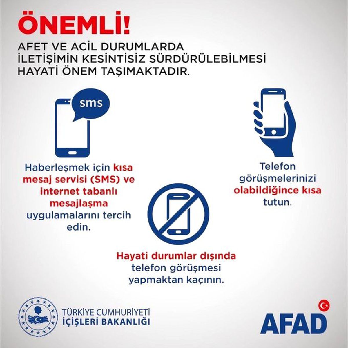 İçişleri Bakanı Soylu\'dan afet anında iletişim uyarısı