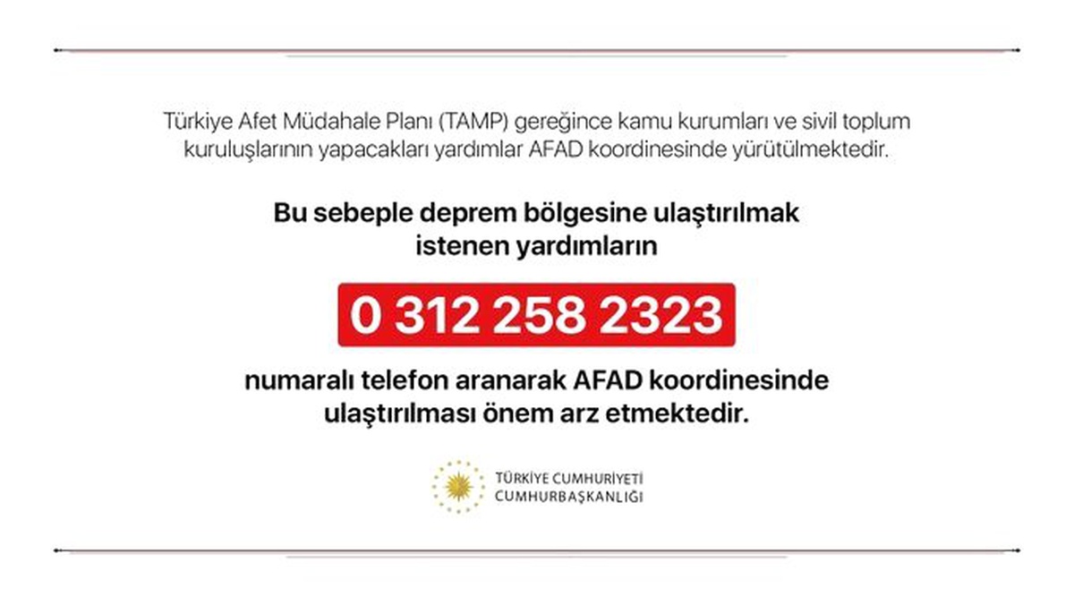 Cumhurbaşkanlığı, deprem yardımları açıklaması yaptı