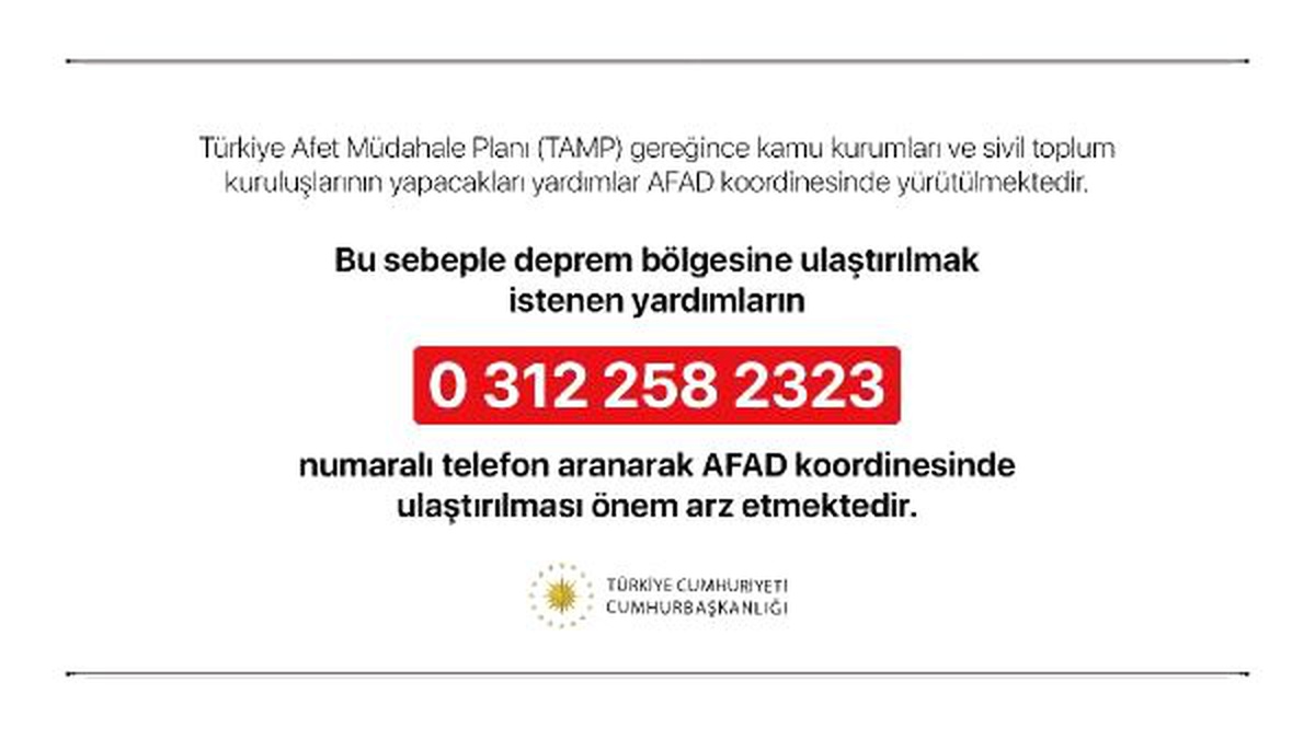 Cumhurbaşkanlığı\'ndan \'deprem yardımları\' açıklaması