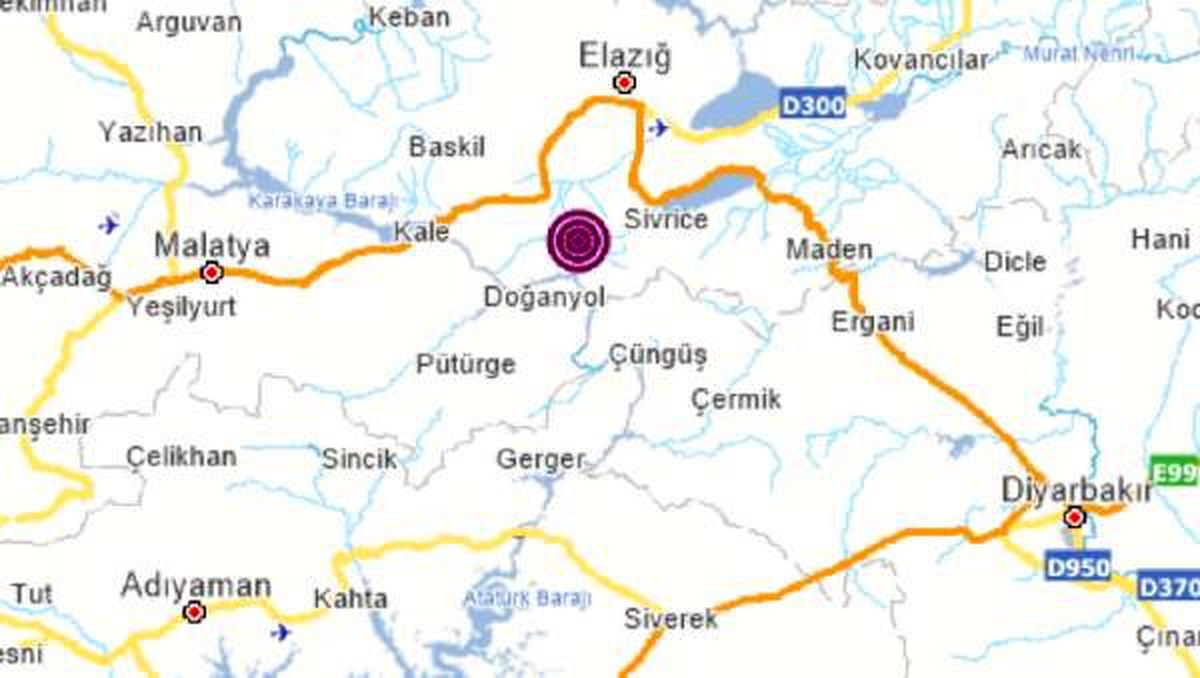 Elazığ\'da 5.1 büyüklüğünde deprem